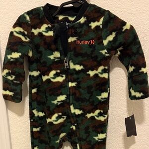 Hurley Green and Brown Camo Kids Footie